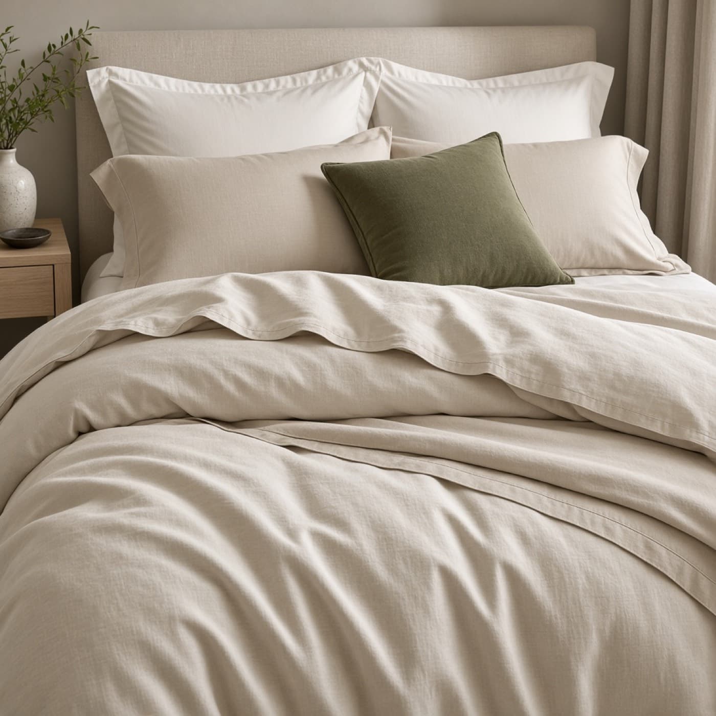 Atelier Bedding Set styled on a made bed