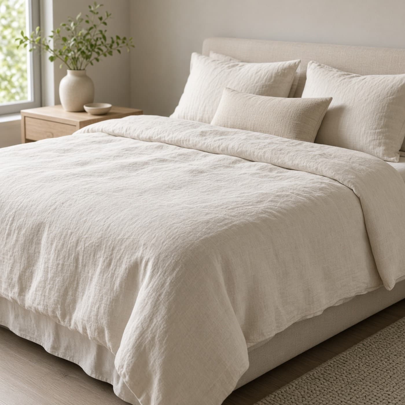 Linen Air Duvet Cover on a styled bed